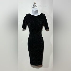 River Island by Anthropologie‎  glitter 3/4 sleeve midi stretch dress size 6